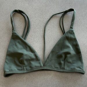 Olive Green Triangle Bikini Top